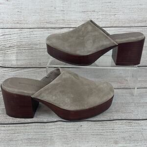Chocolat Blu Vanessa Womens Sz 6 Platform Mules Taupe Gray